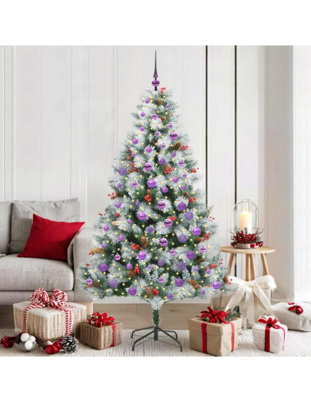 Albero di Natale artificiale Verde e bianco 180 cm
