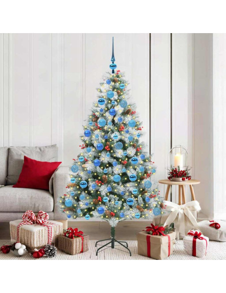 Albero di Natale artificiale Verde e bianco 180 cm