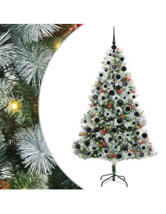 Albero di Natale artificiale Verde e bianco 180 cm 2
