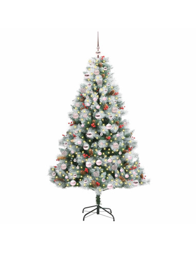 Albero di Natale artificiale Verde e bianco 180 cm