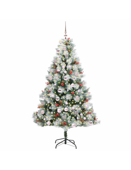 Albero di Natale artificiale Verde e bianco 180 cm