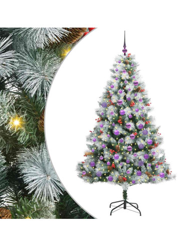 Albero di Natale artificiale Verde e bianco 180 cm