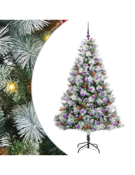 Albero di Natale artificiale Verde e bianco 180 cm