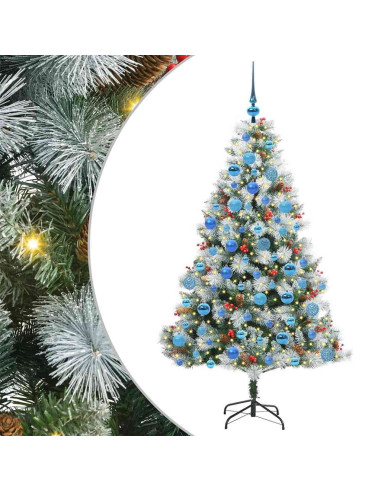 Albero di Natale artificiale Verde e bianco 180 cm