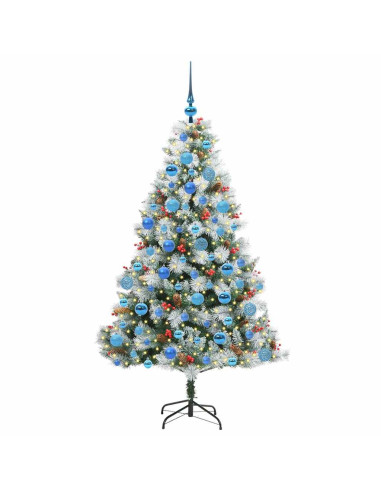 Albero di Natale artificiale Verde e bianco 180 cm