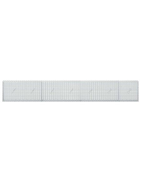 Gabione con filo da 3,5 mm e rete da 5x2,5 cm 350x20x50 cm