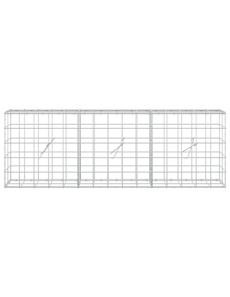 Gabione con filo da 5 mm e rete 10x10 cm 150x20x50 cm