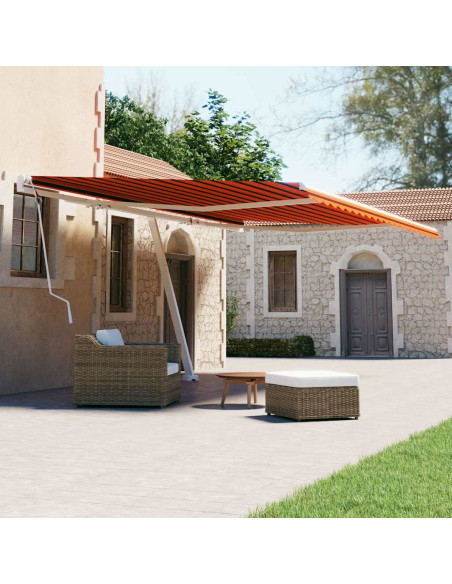 Tenda da Sole Autoportante Manuale 600x300cm Arancione Marrone
