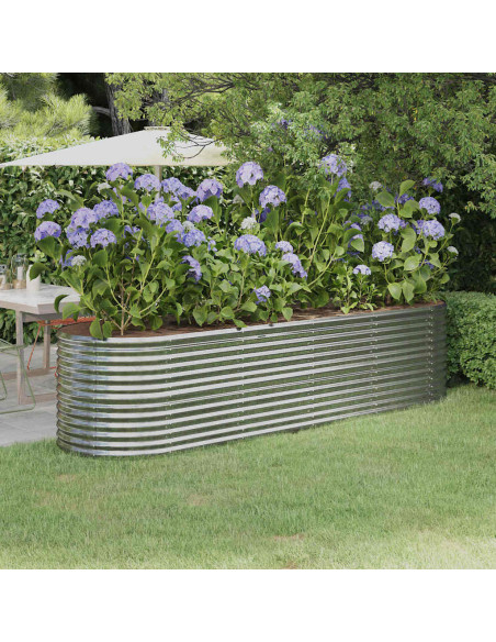Letto Giardino Acciaio Zincato 296x80x68cm Argento