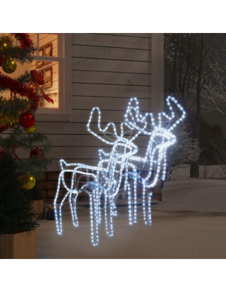 Figure Natale Renne Teste Mobili 2 pz Bianco Freddo 76x42x87 cm