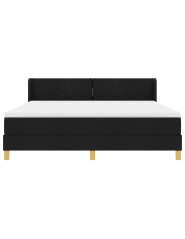 Letto a molle con testiera Nero 200 x 180 cm Tessuto