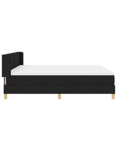 Letto a molle con testiera Nero 200 x 180 cm Tessuto