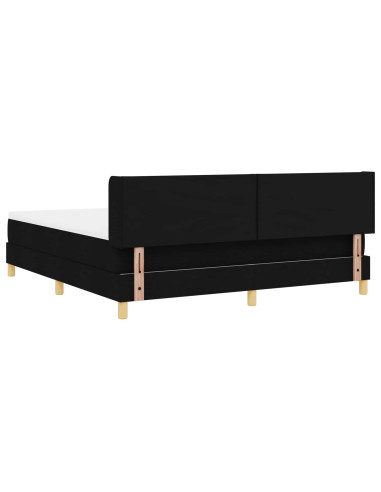 Letto a molle con testiera Nero 200 x 180 cm Tessuto