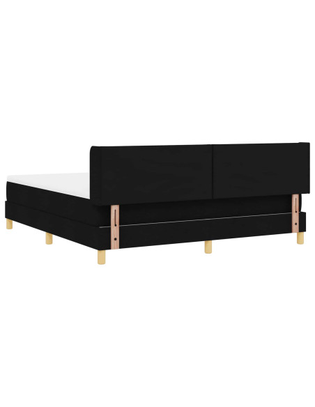 Letto a molle con testiera Nero 200 x 180 cm Tessuto