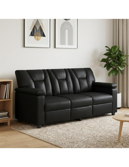 Divano Nero 191 x 85 x 93 cm Similpelle