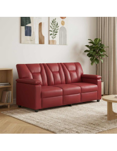 Divano Rosso Vino 191 x 85 x 93 cm Similpelle