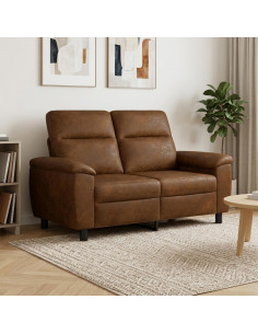 Divano Marrone 158 x 90 x 95 cm Pelle Scamosciata Sintetica