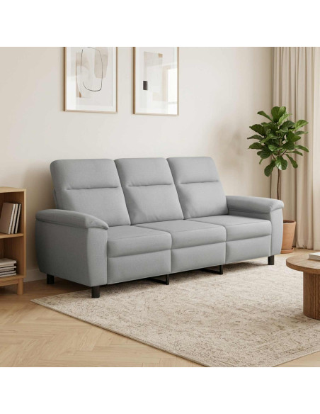 Divano Grigio Chiaro 214 x 90 x 95 cm Tessuto