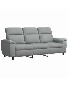 Divano Grigio Chiaro 214 x 90 x 95 cm Tessuto 2