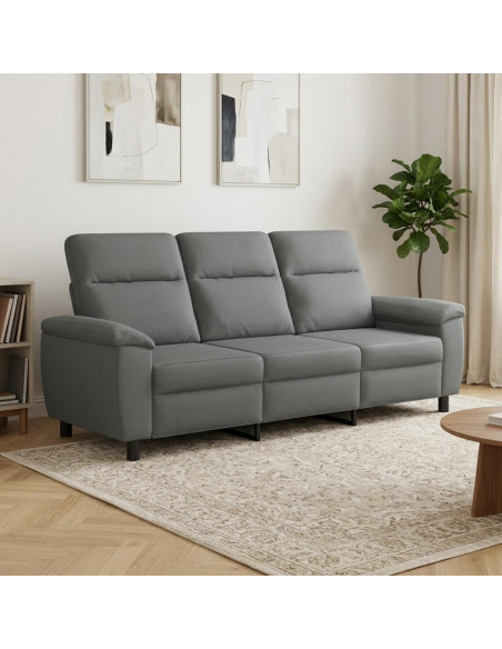 Divano Grigio Scuro 214 x 90 x 95 cm Tessuto