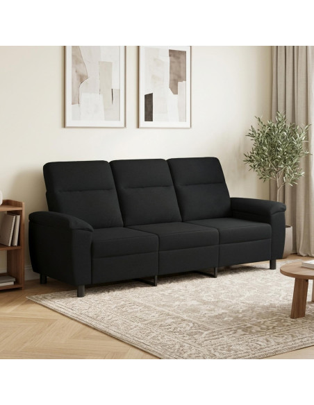 Divano Nero 214 x 90 x 95 cm Tessuto