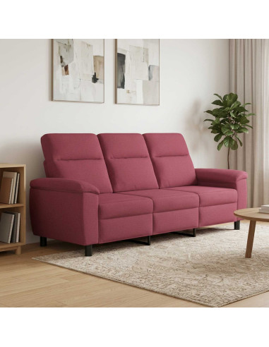 Divano Rosso Vino 214 x 90 x 95 cm Tessuto