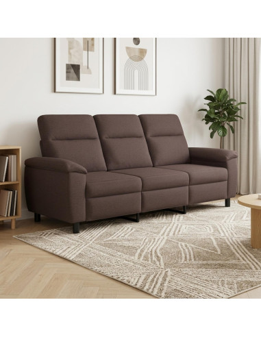 Divano Marrone Scuro 214 x 90 x 95 cm Tessuto
