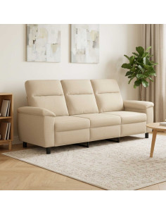 Divano Crema 214 x 90 x 95 cm Tessuto