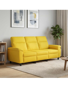 Divano Giallo Chiaro 214 x 90 x 95 cm Tessuto