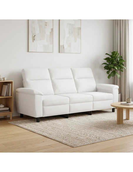 Divano Bianco 214 x 90 x 95 cm Tessuto