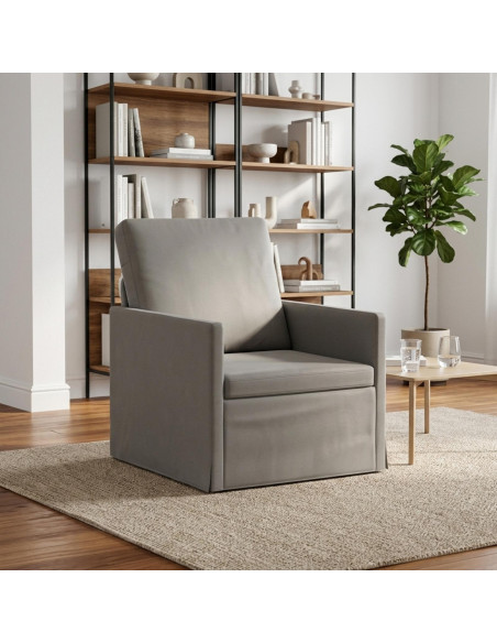 Poltrona Grigio Chiaro 70 x 81 x 82 cm Velluto (V)