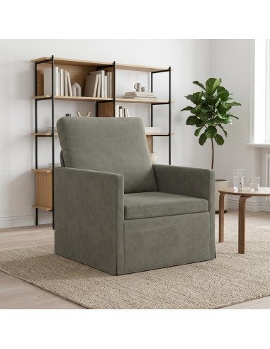 Poltrona Grigio Chiaro 70 x 81 x 82 cm Tessuto in Cords