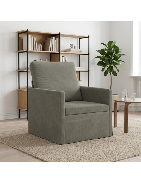 Poltrona Grigio Chiaro 70 x 81 x 82 cm Tessuto in Cords