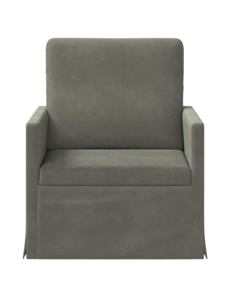 Poltrona Grigio Chiaro 70 x 81 x 82 cm Tessuto in Cords
