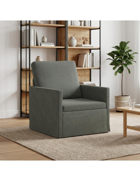 Poltrona Grigio Scuro 70 x 81 x 82 cm Tessuto in Cords