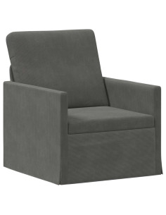 Poltrona Grigio Scuro 70 x 81 x 82 cm Tessuto in Cords 2