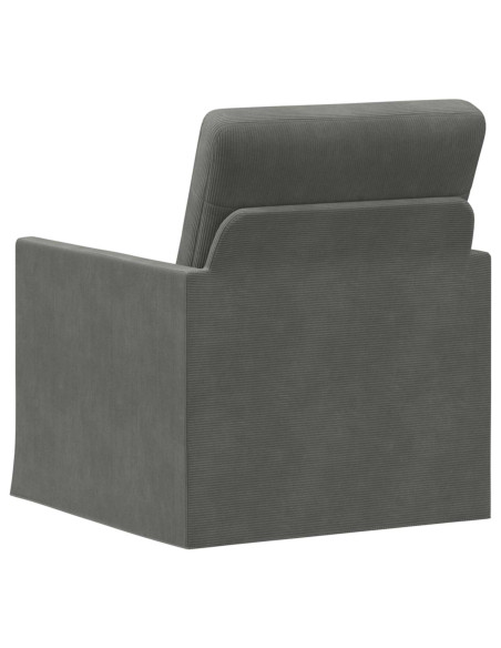 Poltrona Grigio Scuro 70 x 81 x 82 cm Tessuto in Cords