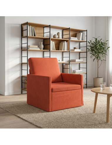 Poltrona Rosso Arancio 70 x 81 x 82 cm Tessuto in Cords