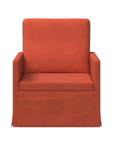 Poltrona Rosso Arancio 70 x 81 x 82 cm Tessuto in Cords
