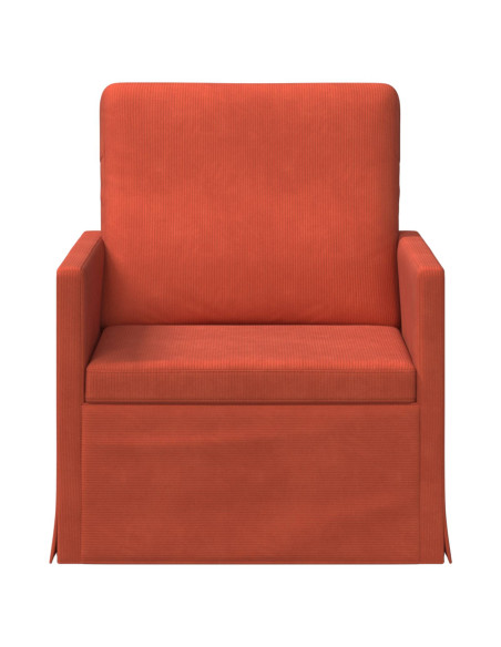 Poltrona Rosso Arancio 70 x 81 x 82 cm Tessuto in Cords
