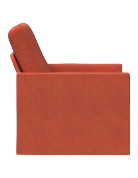 Poltrona Rosso Arancio 70 x 81 x 82 cm Tessuto in Cords