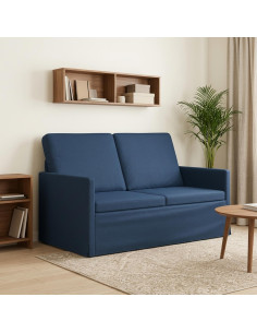 Divano a 2 posti Blu 130 x 81 x 82 cm Tessuto