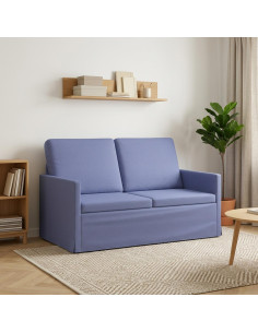 Divano a 2 posti Blu jeans 130 x 81 x 82 cm Tessuto