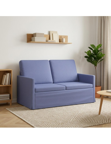 Divano a 2 posti Blu jeans 130 x 81 x 82 cm Tessuto