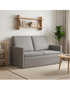 Divano a 2 posti Grigio Chiaro 130 x 81 x 82 cm Velluto (V)