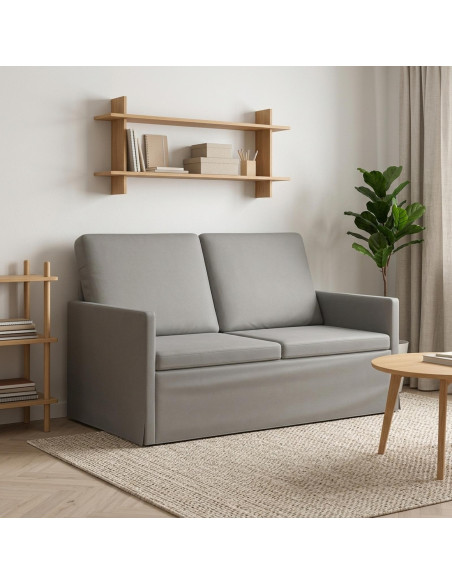 Divano a 2 posti Grigio Chiaro 130 x 81 x 82 cm Velluto (V)