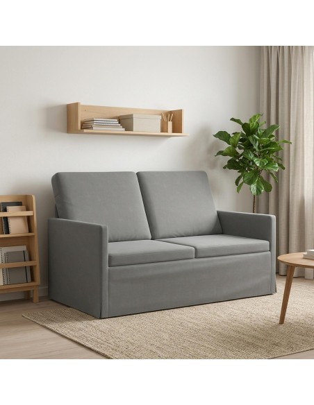 Divano a 2 posti Grigio Scuro 130 x 81 x 82 cm Velluto (V)