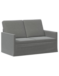 Divano a 2 posti Grigio Scuro 130 x 81 x 82 cm Velluto (V) 2