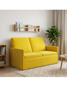 Divano a 2 posti Giallo 130 x 81 x 82 cm Velluto (V)