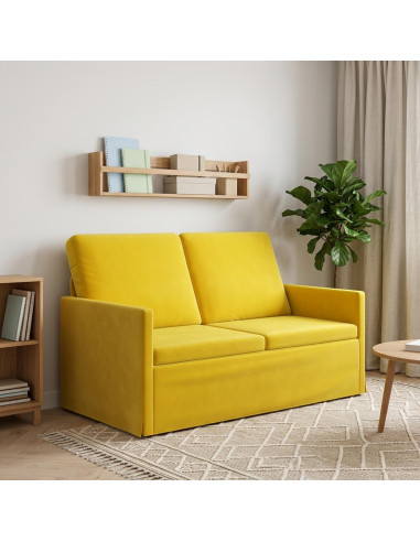 Divano a 2 posti Giallo 130 x 81 x 82 cm Velluto (V)